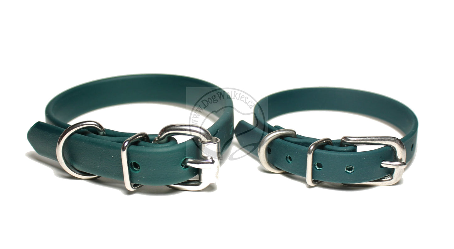 Pine Green Biothane Dog Collar - 5/8"(16mm) wide