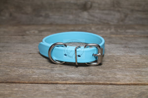 Frozen Blue Biothane Dog Collar - 3/4" (20mm) wide