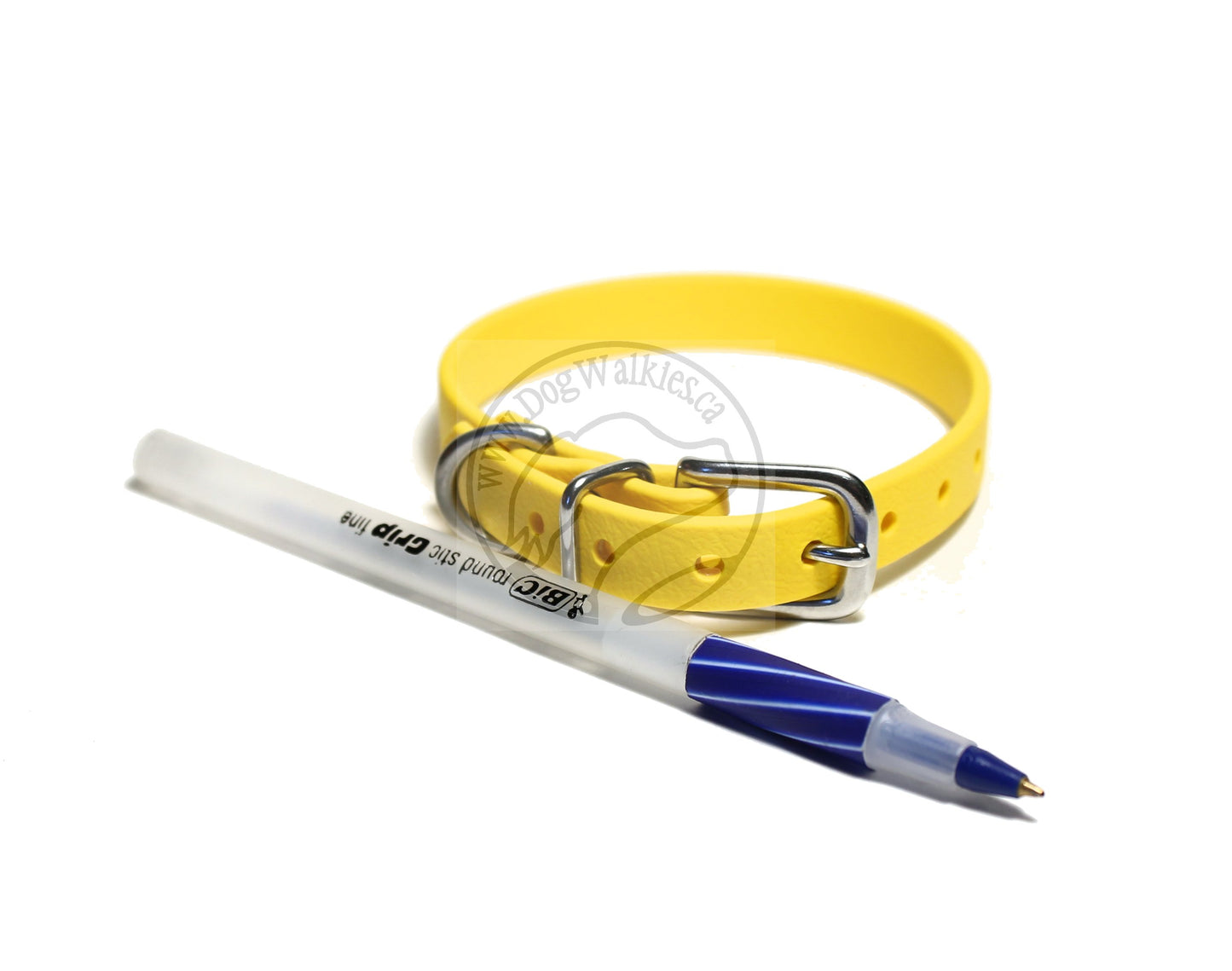 Sunflower Yellow Biothane Small Dog Collar - 1/2" (12mm) wide