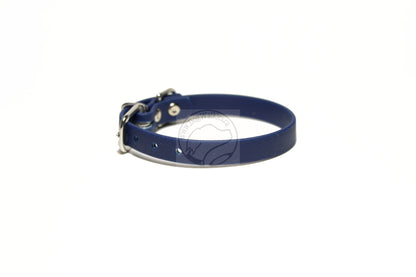 Navy Blue Biothane Small Dog Collar - 1/2" (12mm) wide