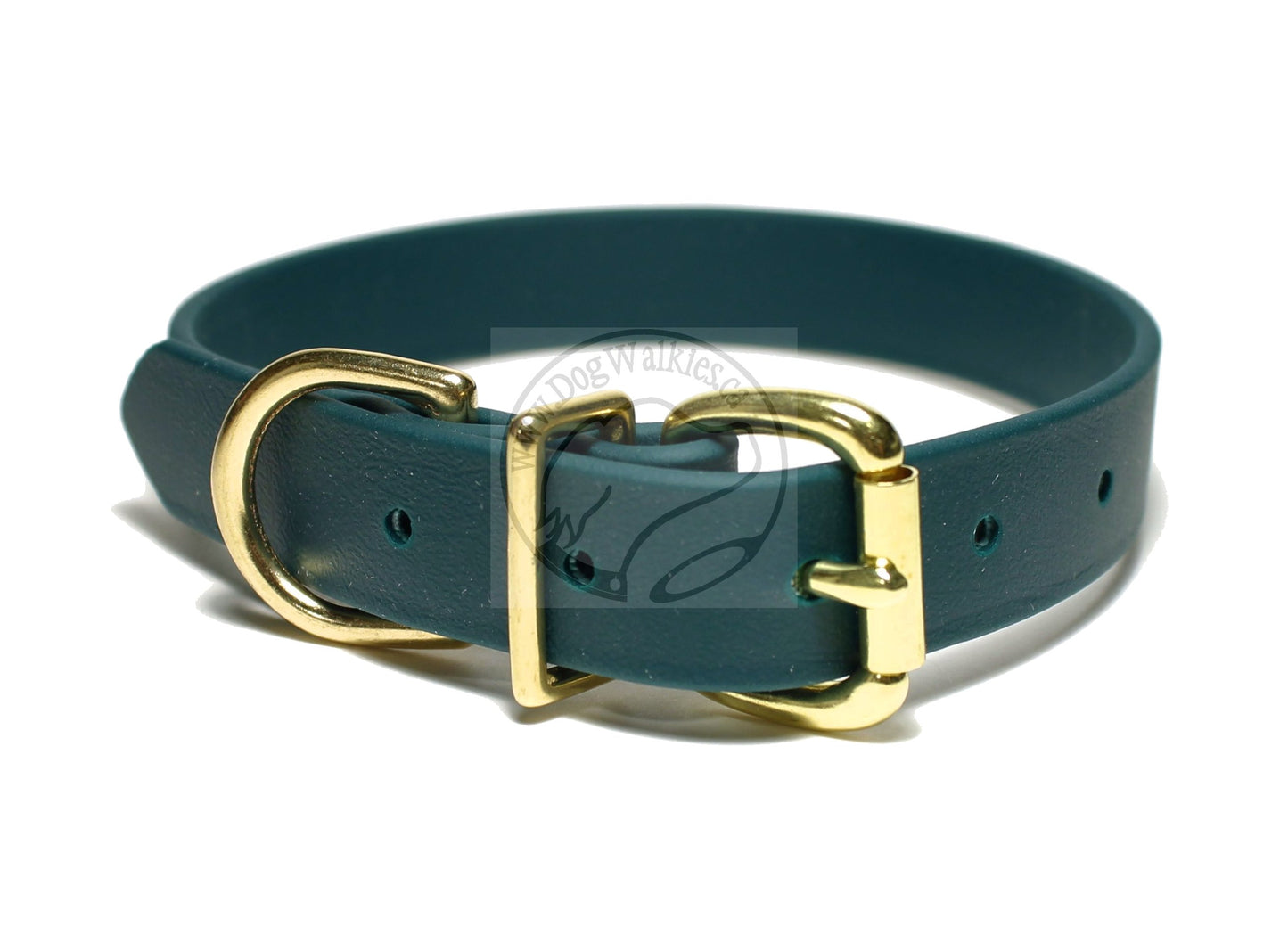 Pine Green Biothane Dog Collar - 1 inch (25mm) wide