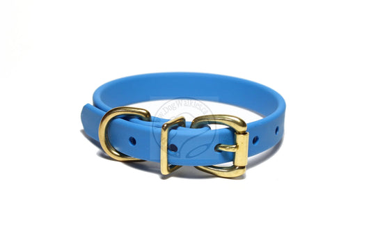 Caribbean Blue Biothane Dog Collar - 5/8"(16mm) wide