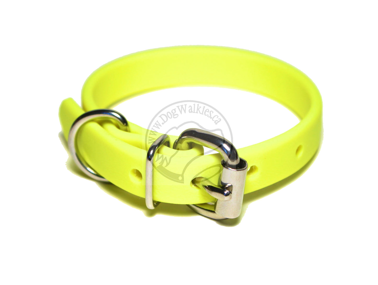 Neon Yellow Biothane Dog Collar - 5/8"(16mm) wide