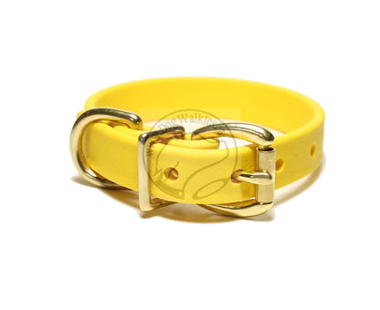Sunflower Yellow Biothane Dog Collar - 5/8"(16mm) wide