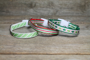 Winter Collar in Stripes or Argyle- nylon dog collar