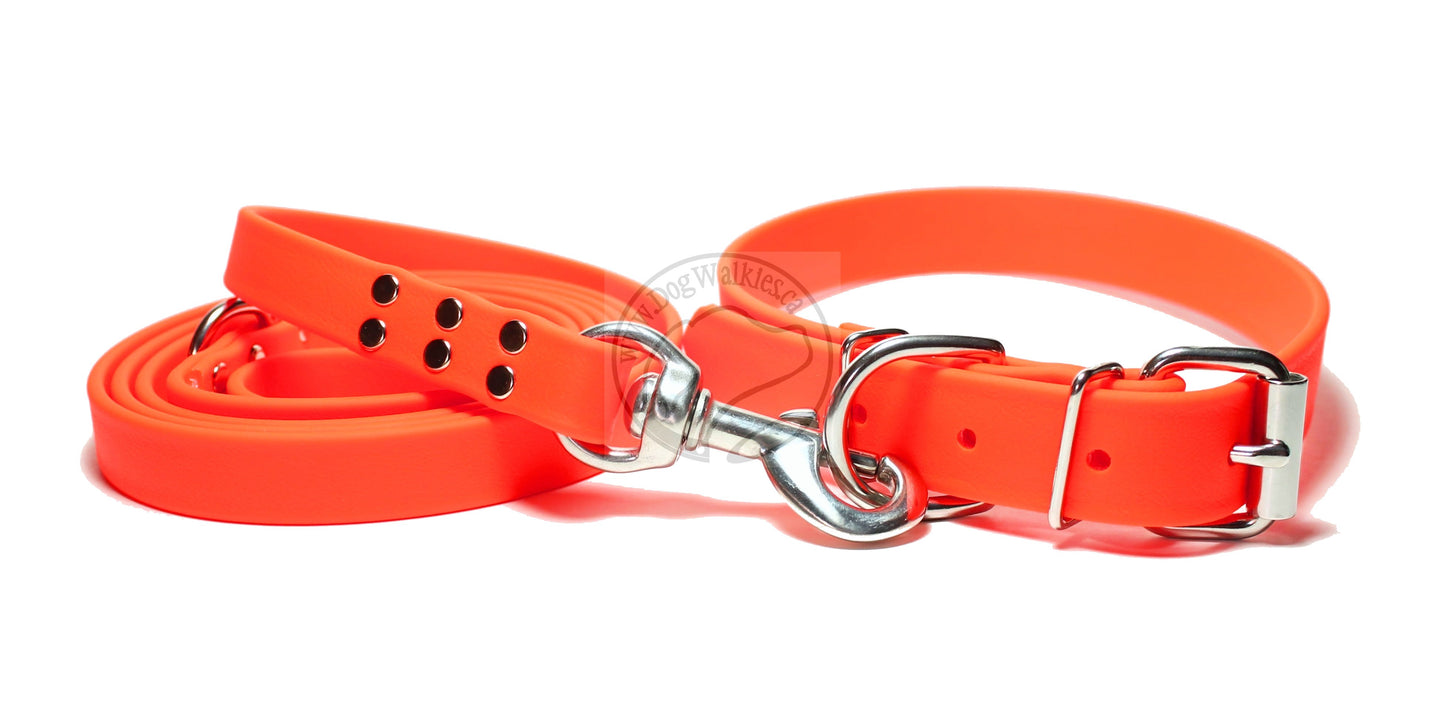 Neon Blaze Orange Biothane Large Dog Leash