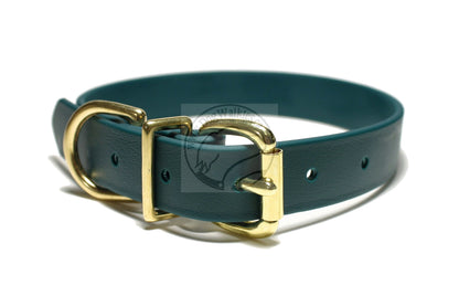 Pine Green Biothane Dog Collar - 1 inch (25mm) wide