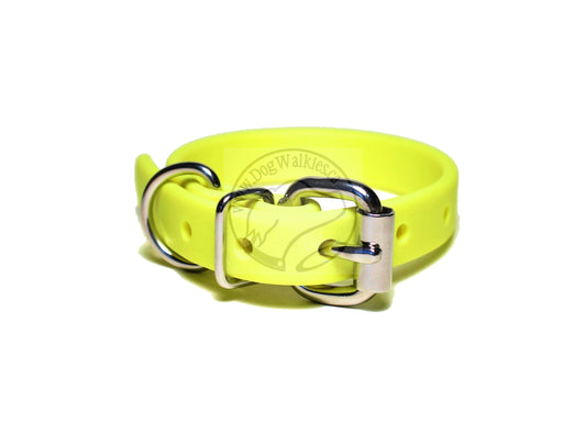 Neon Yellow Biothane Dog Collar - 5/8"(16mm) wide