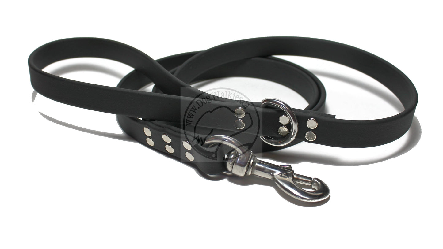 Jet Black Biothane Large Dog Leash