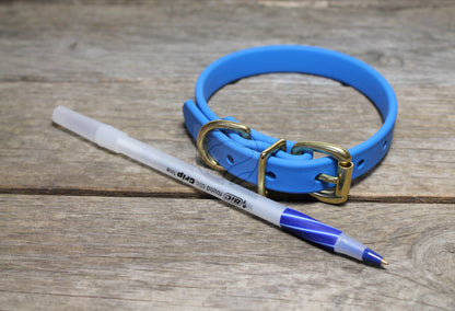 Caribbean Blue Biothane Dog Collar - 5/8"(16mm) wide