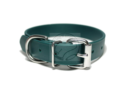 Pine Green Biothane Dog Collar - 1 inch (25mm) wide