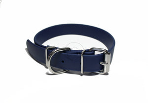 Navy Blue Biothane Dog Collar - 1 inch (25mm) wide