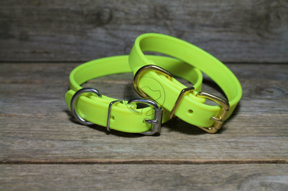 Neon Yellow Biothane Dog Collar - 3/4" (20mm) wide