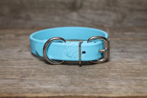 Frozen Blue Biothane Dog Collar - 3/4" (20mm) wide