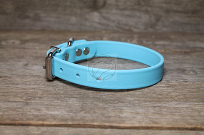 Frozen Blue Biothane Dog Collar - 3/4" (20mm) wide