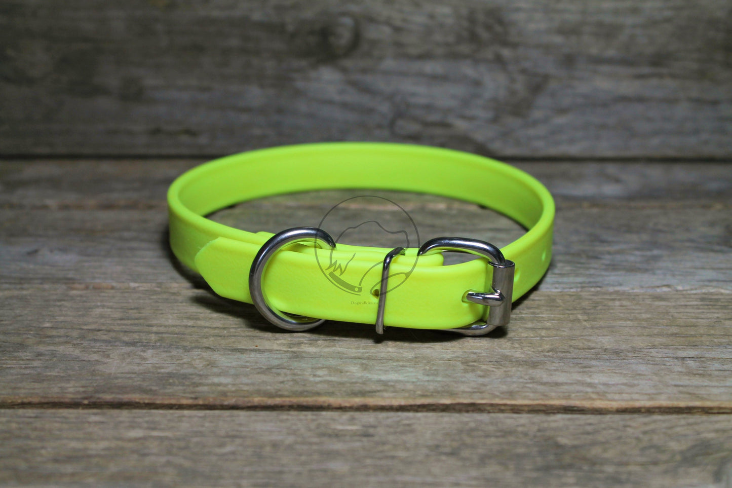 Neon Yellow Biothane Dog Collar - 3/4" (20mm) wide