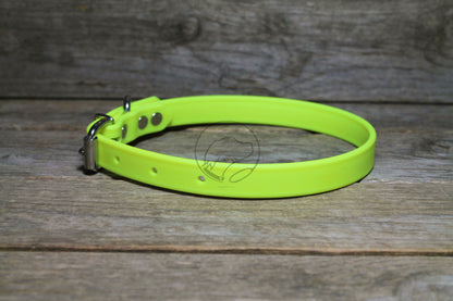 Neon Yellow Biothane Dog Collar - 3/4" (20mm) wide