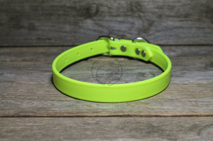 Neon Yellow Biothane Dog Collar - 3/4" (20mm) wide