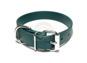 Pine Green Biothane Dog Collar - 1 inch (25mm) wide