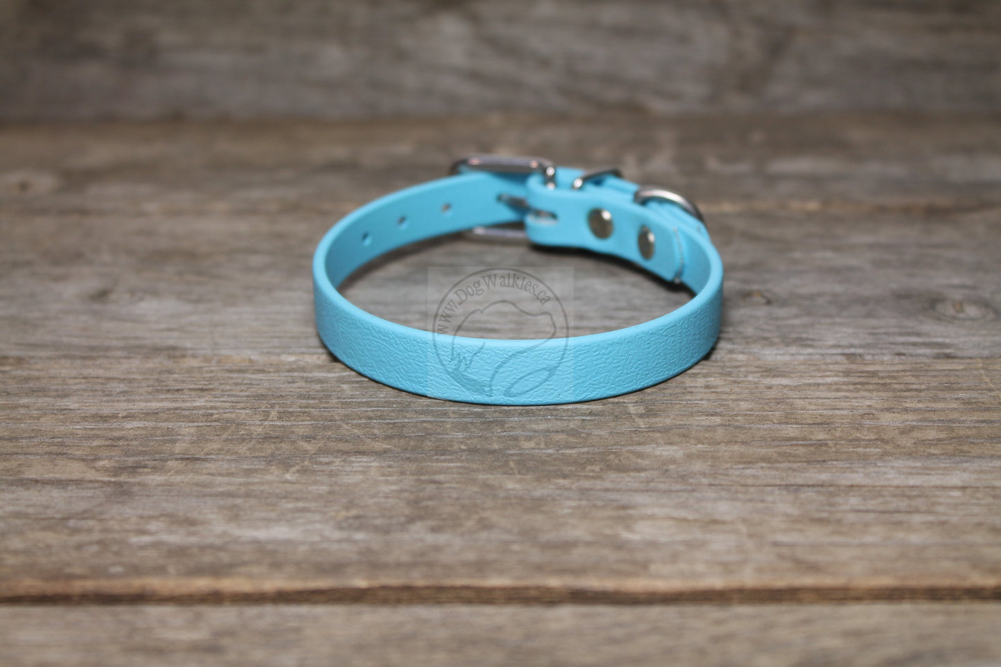 Frozen Blue Biothane Small Dog Collar - 1/2" (12mm) wide