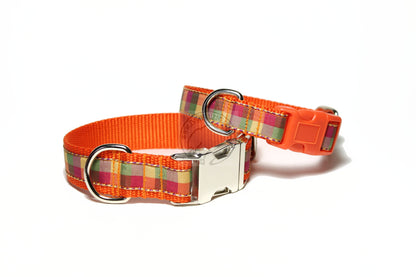 Fall Plaid - tartan dog collar