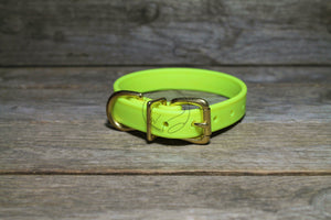 Neon Yellow Biothane Dog Collar - 3/4" (20mm) wide