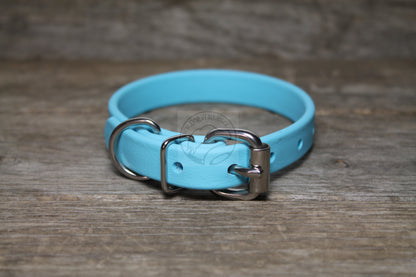 Frozen Blue Biothane Dog Collar - 5/8"(16mm) wide