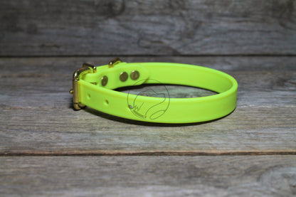 Neon Yellow Biothane Dog Collar - 3/4" (20mm) wide