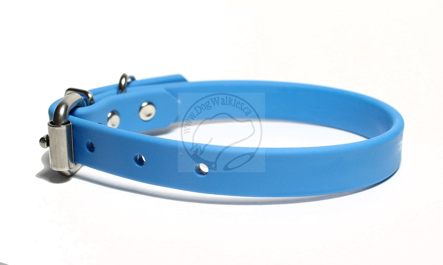 Caribbean Blue Biothane Dog Collar - 5/8"(16mm) wide