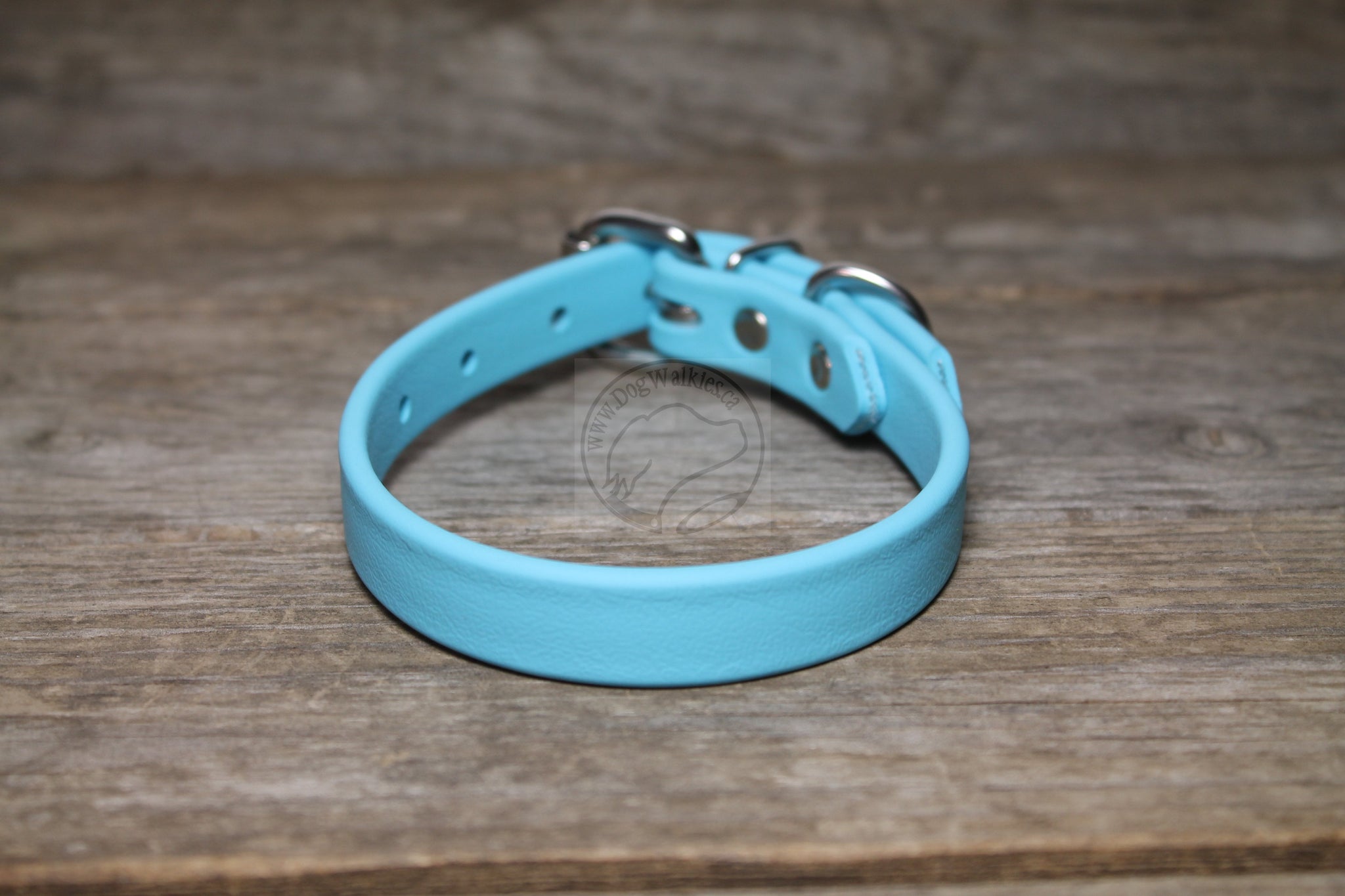 Frozen Blue Biothane Dog Collar - 5/8"(16mm) wide