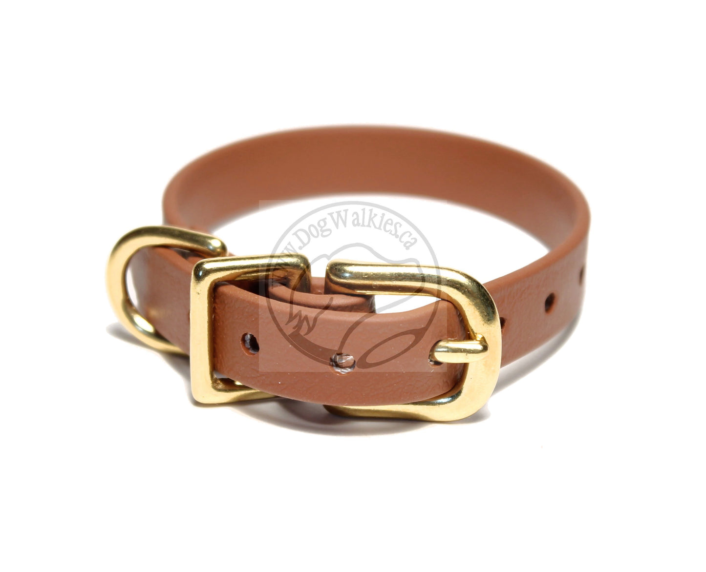 Caramel Brown Biothane Small Dog Collar - 1/2" (12mm) wide
