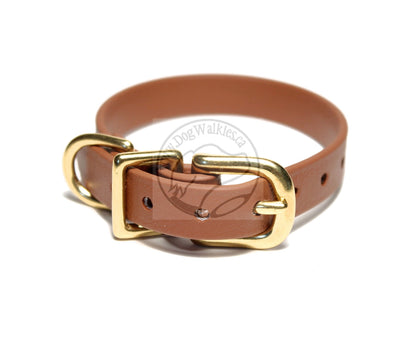 Caramel Brown Biothane Small Dog Collar - 1/2" (12mm) wide
