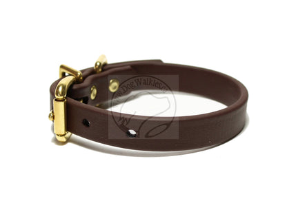 Dark Chocolate Brown Biothane Dog Collar - 5/8"(16mm) wide