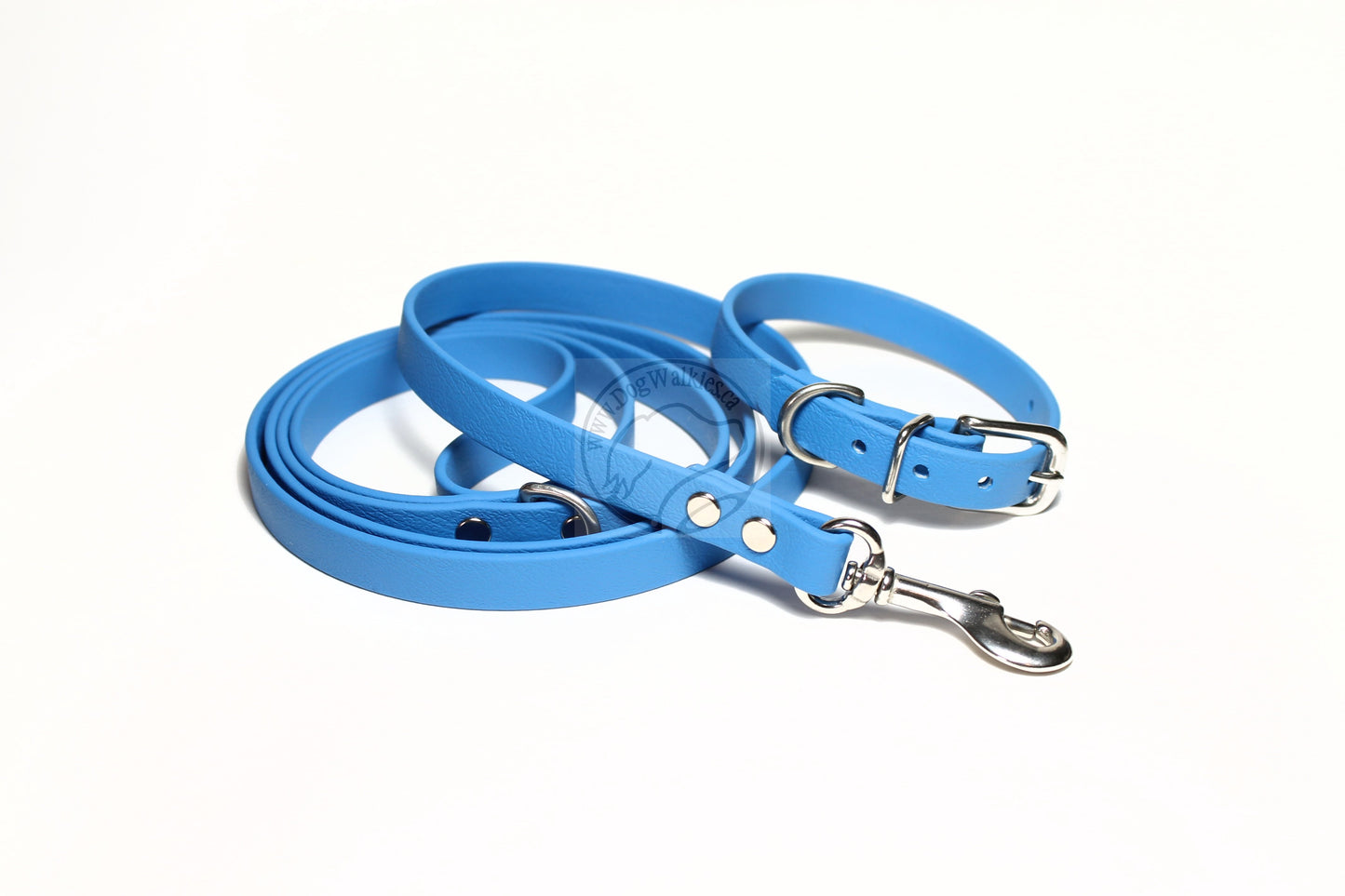 Caribbean Blue Biothane Small Dog Collar - 1/2" (12mm) wide
