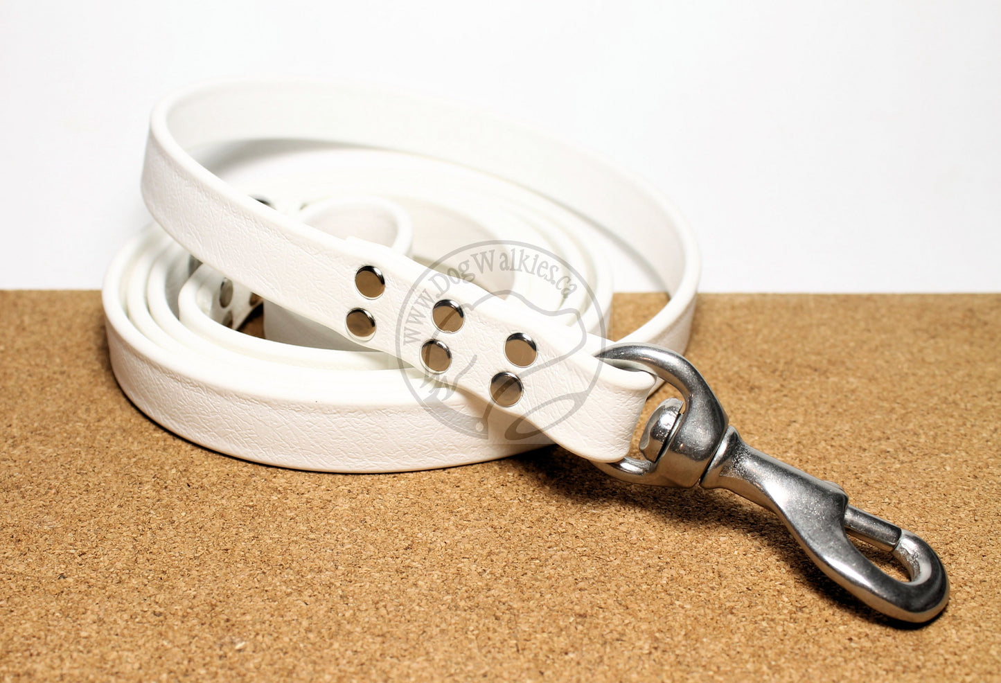 Snow White Biothane Large Dog Leash