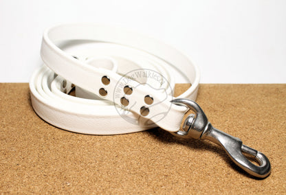 Snow White Biothane Large Dog Leash