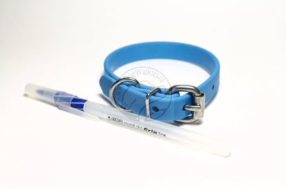 Caribbean Blue Biothane Dog Collar - 5/8"(16mm) wide