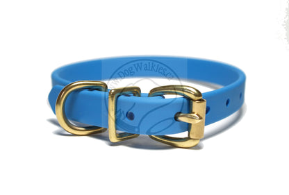 Caribbean Blue Biothane Dog Collar - 5/8"(16mm) wide