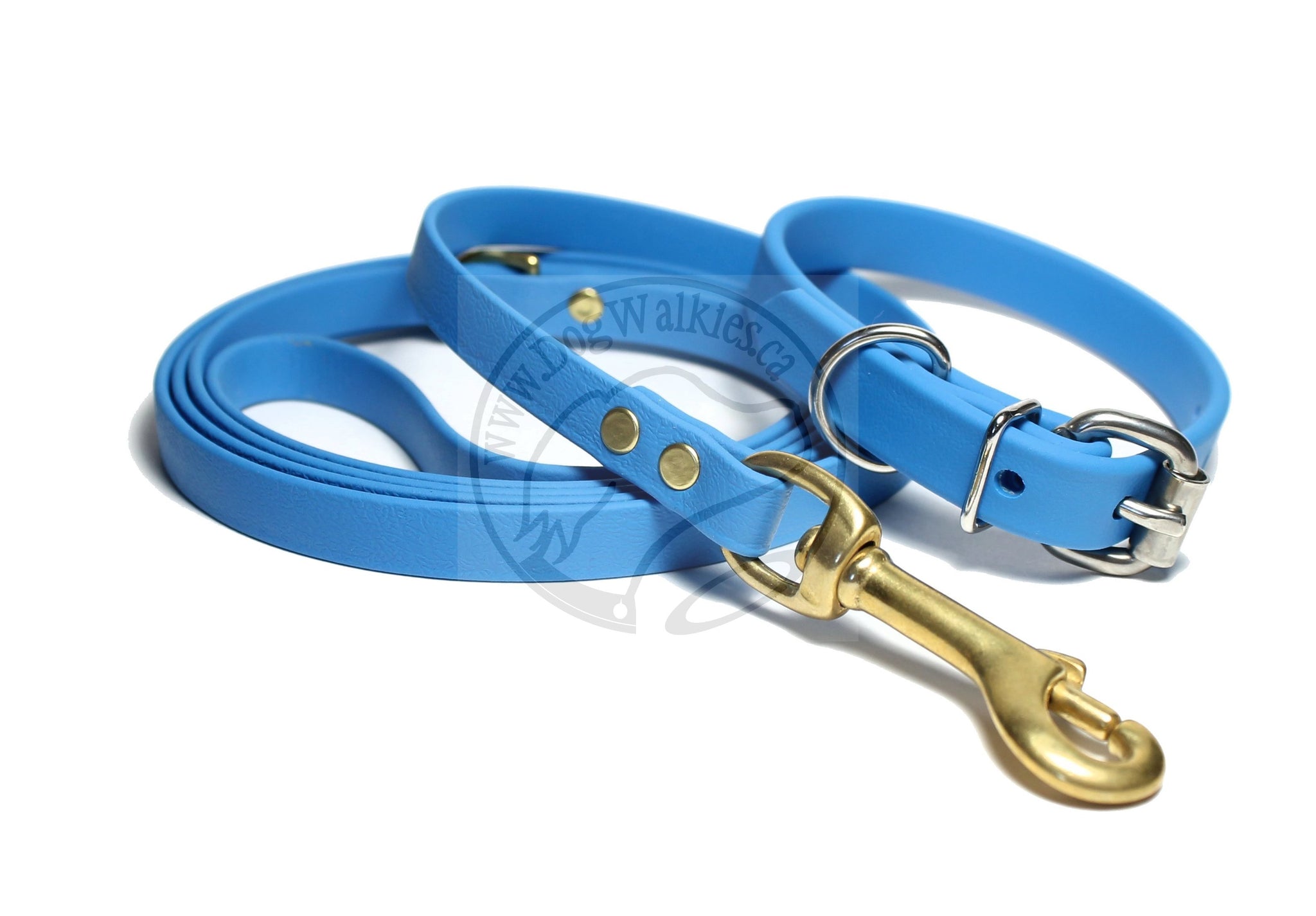 Caribbean Blue Biothane Dog Collar - 5/8"(16mm) wide