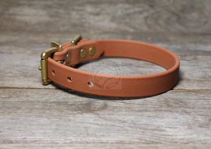 Caramel Brown Biothane Dog Collar - 3/4" (20mm) wide