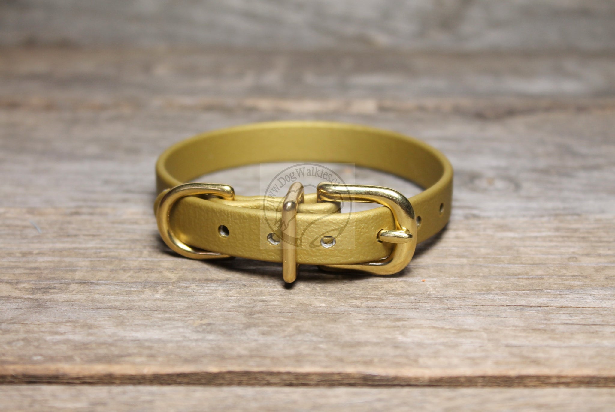 Gold Biothane Small Dog Collar - 1/2" (12mm) wide
