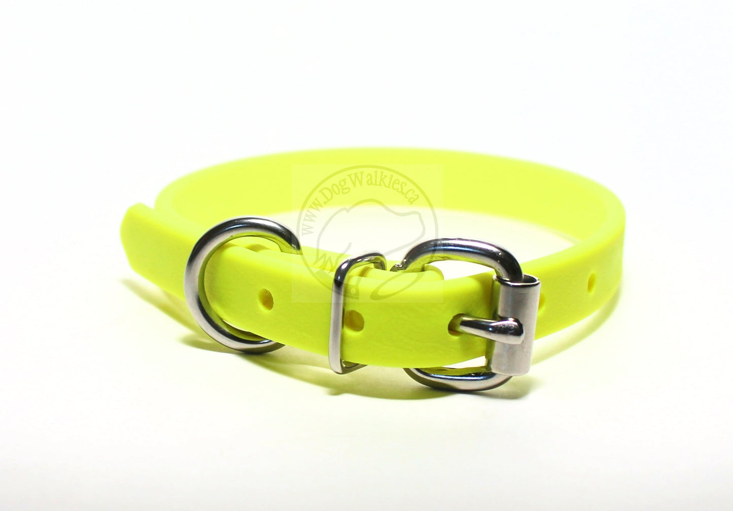 Neon Yellow Biothane Dog Collar - 5/8"(16mm) wide