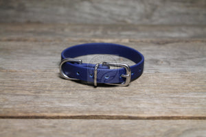 Navy Blue Biothane Small Dog Collar - 1/2" (12mm) wide