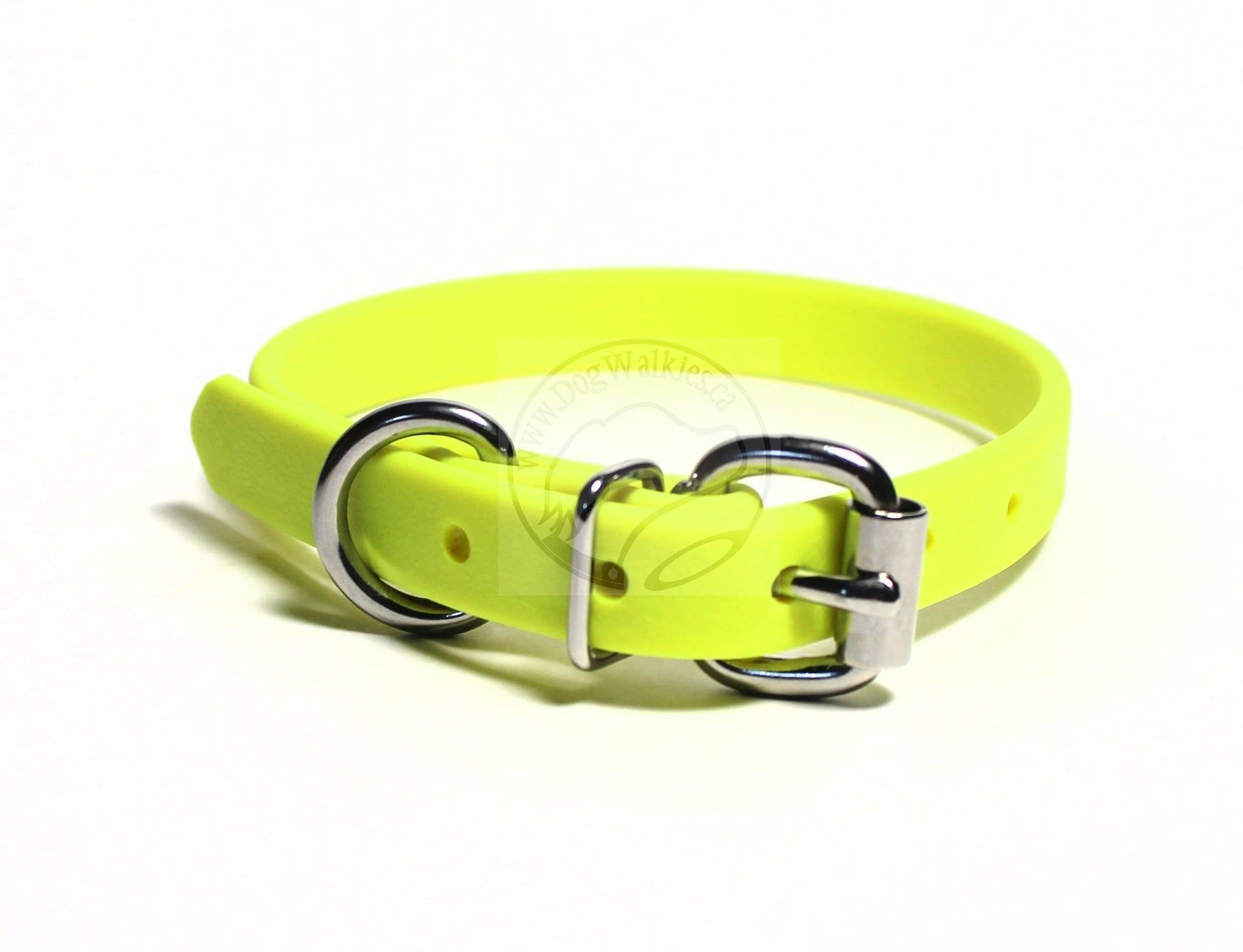 Neon Yellow Biothane Dog Collar - 5/8"(16mm) wide