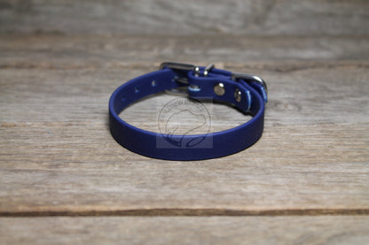 Navy Blue Biothane Small Dog Collar - 1/2" (12mm) wide
