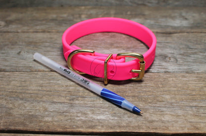 Neon Pink Biothane Dog Collar - 3/4" (20mm) wide