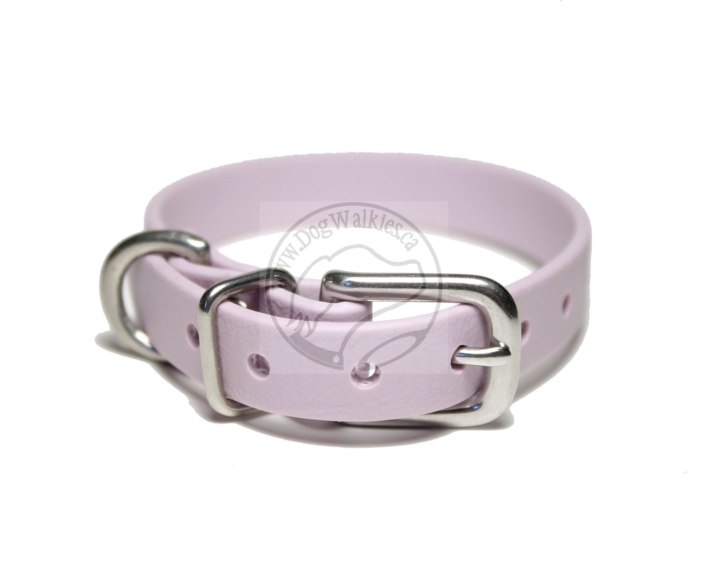 Lavender Purple Pastel Biothane Small Dog Collar - 1/2" (12mm) wide
