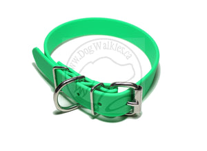 Neon Apple Green Biothane Dog Collar - 1 inch (25mm) wide
