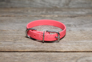 Peach Coral Biothane Small Dog Collar - 1/2" (12mm) wide