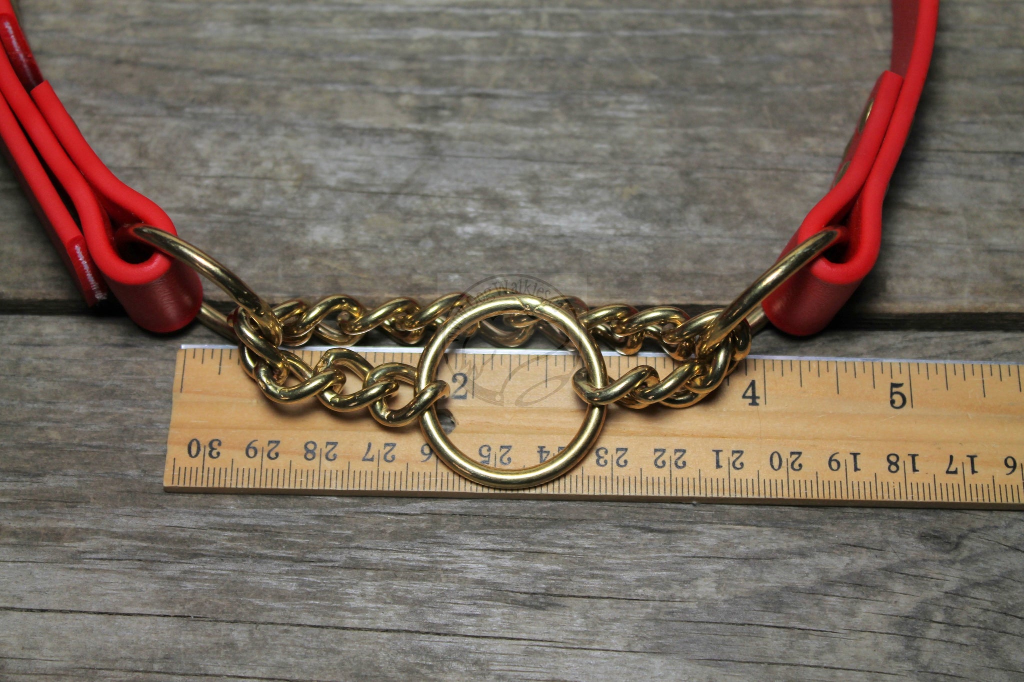 Biothane Chain Martingale Dog Collar - 1" (25mm) wide - Solid Brass or Stainless Steel Hardware